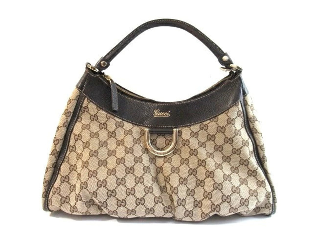 Gucci Hobo Bag GG Canvas Beige Cream Brown